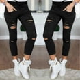thumbnail image 2 of New Ripped Jeans for Women Women Big Size Ripped Trousers Stretch Pencil Pants Leggings Women Jeans Woman Jeans, 2 of 6