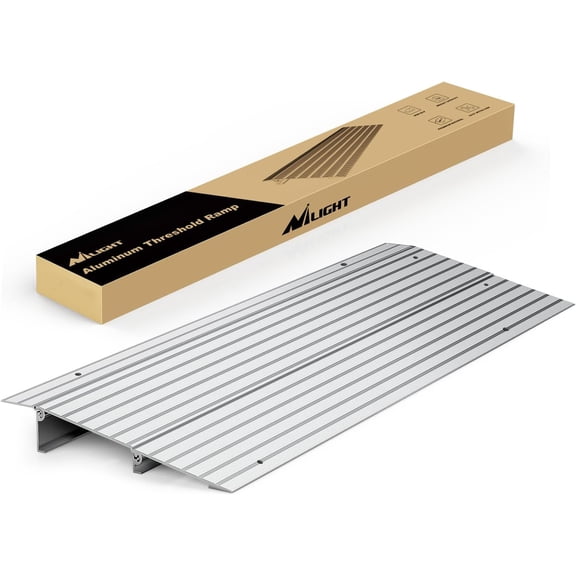 Nilight Door Threshold Ramp, 2" Rise Portable Aluminum Wheelchair Door Entry Ramps for Doorways Stairs Home Steps