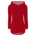 thumbnail image 4 of UACY Girls Fuzzy Fleece Sherpa Pullover Hoodie Sweatshirt V Neck Solid Color Fluffy Coat Pockets Cozy Warm Winter Outwear Kids Clothes (Red, 15-16 Years), 4 of 5