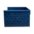 thumbnail image 2 of Allora Velvet Queen Size Daybed with Rolled Arms in Navy Blue, 2 of 8