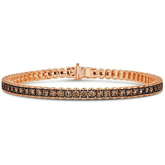 Dazzlingdaimonds Jewels 5.00 Ct Round Cut Brown Diamond Womens Tennis Bracelet 14K Rose Gold Plated 925 Sterling Silver