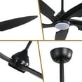 thumbnail image 4 of LEDET 64 in. 5-Solid Wood Blades Indoor Ceiling Fan with Light Kit and Remote, Black Finish, 4 of 8