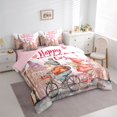 thumbnail image 3 of Feelyou Romantic Paris Gnome Comforter Set 7pcs, Valentine's Day Queen Bedding Sets, 3 of 8
