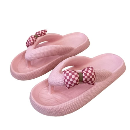 

Womens Flip Flops Arch Supports Ultra Soft Thong Sandals with Classic Bow Non-Slip Bathroom Sandals Indoor and Outdoor Slippers for Shower Beach Swimming Summer