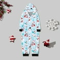 thumbnail image 2 of Kids Children Christmas Sets Light Blue Prints Hooded Zipper Jumpsuit Family Outfit Christmas Family Pajamas, 2 of 8