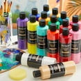 thumbnail image 4 of Acrylic Paint, Shuttle Art 18 Colors Acrylic Paint Bottle Set (250ml/8.45oz), Rich Pigmented Acrylic Paints, Bulk Painting Supplies for Artists, Beginners and Kids on Rocks Crafts Canvas Wood Ceramic, 4 of 10