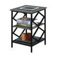 thumbnail image 2 of Convenience Concepts Diamond Black Metal End Table in Gray Wood Finish, 2 of 4