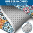 thumbnail image 4 of Blue Boho Bohemia Floral Geometric Pattern Bathroom Rugs Sets 3 Piece,Toilet Cover Set,Absorbent Non Slip Bathroom Mats Sets with U-Shaped Contour Rug Toilet Rug Set, 4 of 5