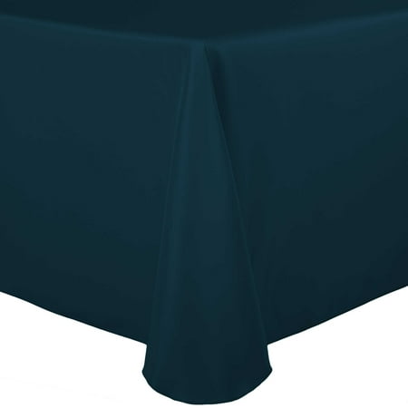 

Ultimate Textile (2 Pack) 60 x 144-Inch Oval Polyester Linen Tablecloth - for Home Dining Tables Lagoon Blue