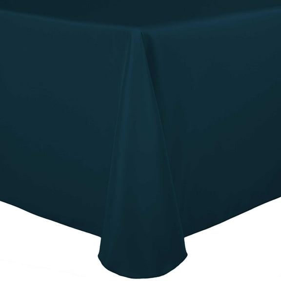 Ultimate Textile 60 x 144-Inch Oval Polyester Linen Tablecloth Lagoon Blue