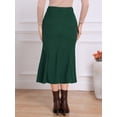 thumbnail image 3 of DARING DIVA Women's High Waisted Bodycon Mermaid Skirts XL Dark Green, 3 of 6