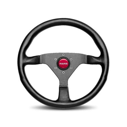 Momo Automotive Accessories MCL35BK3B Monte Carlo 350 Steering Leather Wheel - Red Stich