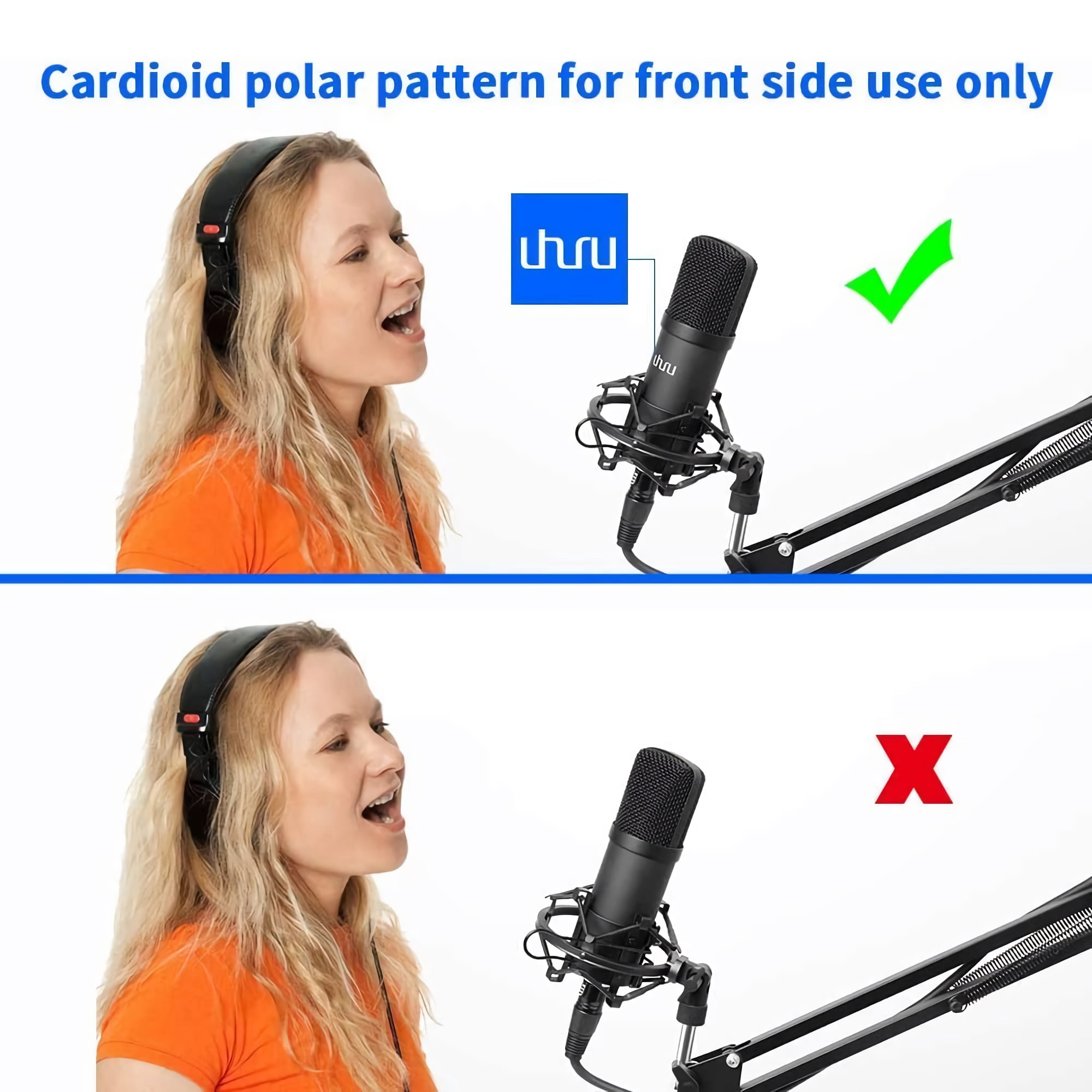 Condenser Microphone Set, Professional Studio Cardioid Microphone Kit with Boom Arm, Shock Mount for Streaming, Recording, Podcasts, YouTube - XM900