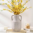 thumbnail image 4 of Ceramic Flower Vase with Handles, Large Decorative White Vase, Farmhouse Terracotta Vases for Home Decor, Rustic Vintage Vases for Living Room, Kitchen, Bedroom, Office, Coffee Table, 28CM, 4 of 11