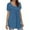 Blue, variant on Fesfesfes Tank Top Women Fashion Women Summer Solid Pleated Round-Neck Blouses Loose Short Sleeve Tops T-Shirt 10(XL)