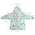 thumbnail image 7 of Light Blue Christmas Tree Pattern Blanket Hoodies for Kids 6-13YR Oversize Wearable Blanket Hoodies for Boys Girls Teens, 7 of 7