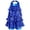 Royal Blue, variant on Kids Girls Shiny Sequined Halter Neck Tiered Mesh Unitard Athletic Tassel Dress Salsa Samba Rose 4
