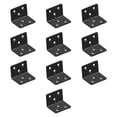 thumbnail image 1 of 10 piezas de soportes L de láminas para estantes pequeños soportes de metal resistente soportes de ángulo recto con tirantes de esquina para la mesa Negro, 1 of 8