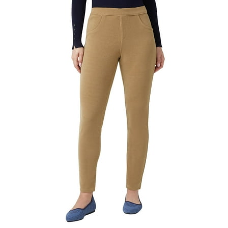 HUE Women's Soft Twill Jean Style Leggings, Ermine