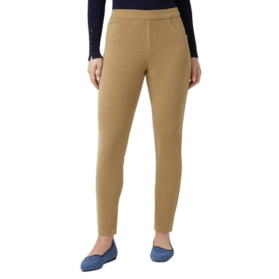 HUE Women's Soft Twill Jean Style Leggings, Ermine