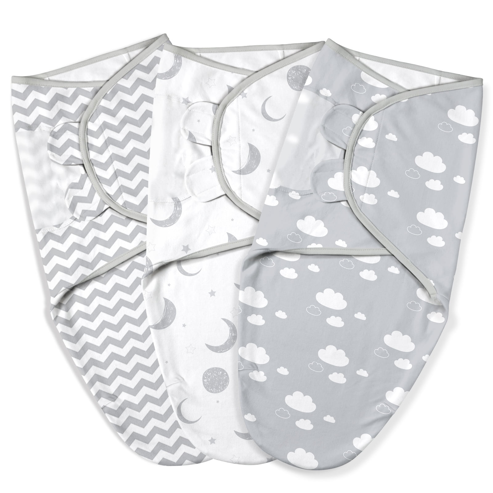 Silent Night Swaddle Wraps 0-3 Month Grey 3 Pack - Tesco Groceries