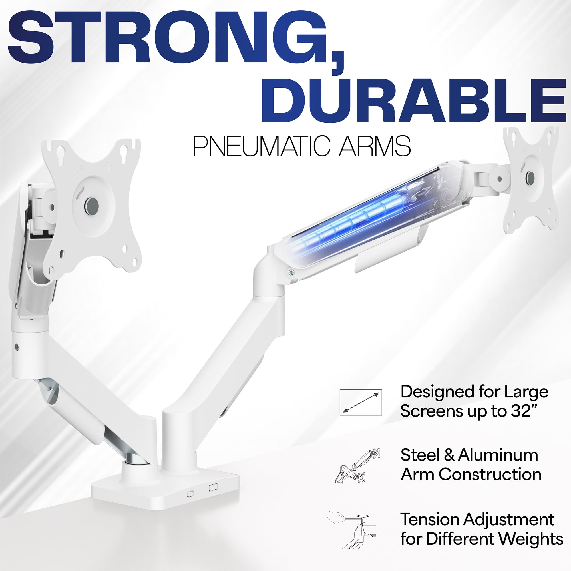 VIVO Dual Monitor Mechanical Spring Desk Mount Fits Computer Screens up to 32"