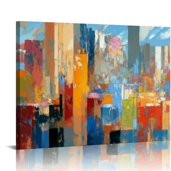 JRXY abstract wall art canvas Large Modern Texture Colorful Abstract Wall Art On Canvas Home Decor 20x16in