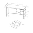 thumbnail image 4 of Black Computer Desk 55" - Home Office Workstation with Drawers. Modern Black Metal & Laminate Desk for Small Spaces. Sturdy & Stylish Design., 4 of 5