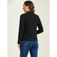 thumbnail image 3 of DARING DIVA  Women's Notch Lapel One Button Linen Blazer XS Black, 3 of 6