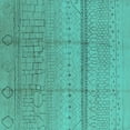 thumbnail image 1 of Ahgly Company Indoor Square Oriental Turquoise Blue Industrial Area Rugs, 8' Square, 1 of 4