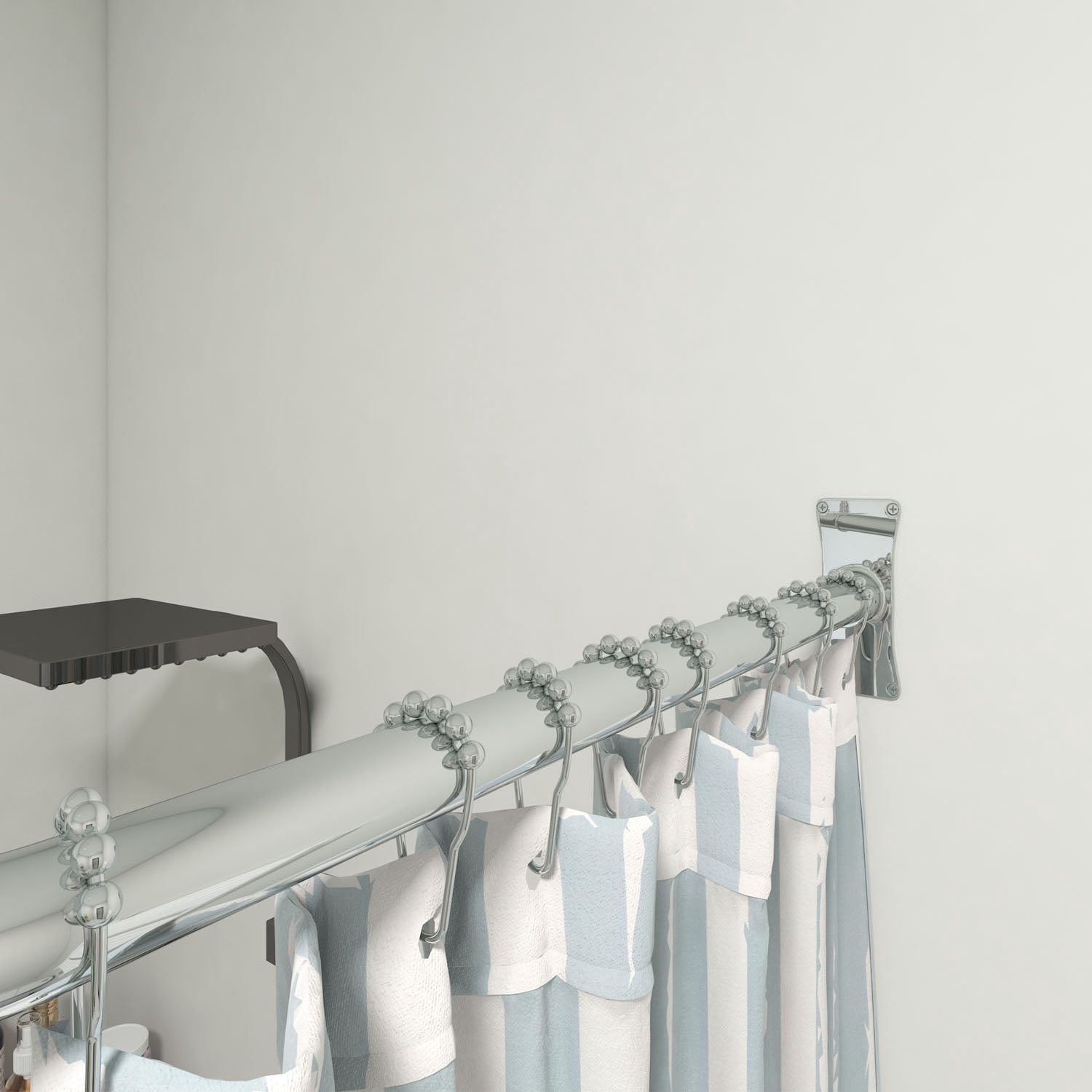Naiture Jumbo Shower Curtain Rod Flanges, Zinc Alloy, Set of 2, Chrome Finish