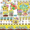 thumbnail image 2 of Decoración de fiesta de cumpleaños de Bob Esponja, vajilla desechable, mantel, plato, bolsa de regalo, globo, Baby Shower, suministros de fiesta para niños, 2 of 4