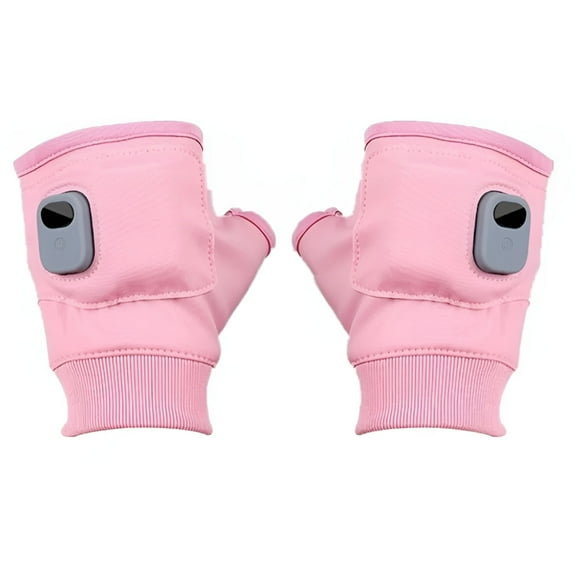 TELOLY Portable Heating Gloves with Digital Display,Smart Thermostatic Heated Fingerless Gloves,Fingerless Heated Gloves for Women Men Rechargeable,Heated Fingerless Gloves for Typing