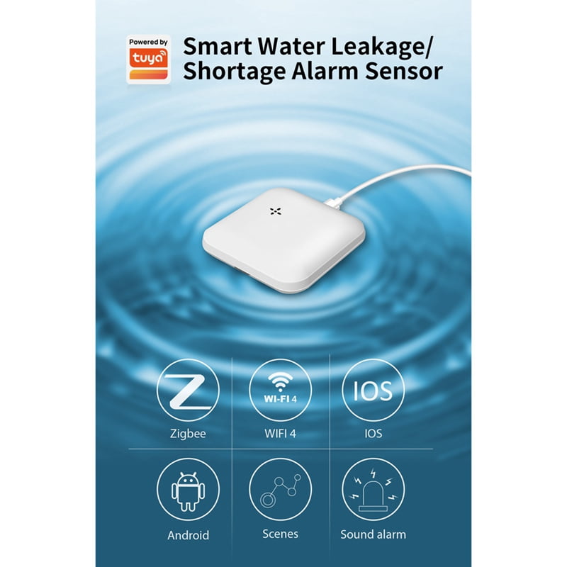 Tuya ZigBee Water Leak Sensor Smart Water Leak & Flood Detector WiFi Water Leak Sensor Smart Notification App