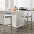 thumbnail image 5 of Crosley Tabourets de Bar Harlowe en Velours/acier Moderne, Gris (Ensemble de 2), 5 of 5