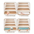 thumbnail image 5 of Stair Treads for Wooden Steps, Teal Striped Peel and Stick Stair Treads with Adhesive, Simple Art Vertical Stripe Farmhouse Non Slip Indoor Stairs Runner Rugs Mats for Elders Dogs 8"x30" 7PCS, 5 of 7