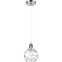 Innovations Lighting  Ballston Athens Deco Swirl - 1 Light 6" Cord Hung Mini Pendant Brushed Satin Nickel