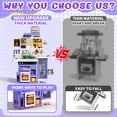 thumbnail image 2 of JoyStone 78PCS Large Kids Play Kitchen Set for Toddlers, 35.43 in Pretend Cooking Toy Kitchen with Interactive Menu, Water Play Coffee Maker, Lights Sounds Music for Kids 3+, Purple, 2 of 13