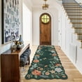 thumbnail image 2 of Moynesa 2'x6' Floral Runners for Hallways, 2x6ft Kitchen Runner Rug Ultra-Thin Soft Rug, Non-Slip Washable Rug Runner Stain Resistant Boho Rug Low-Pile Carpet Runner for Bathroom Bedroom,Dark Green, 2 of 7