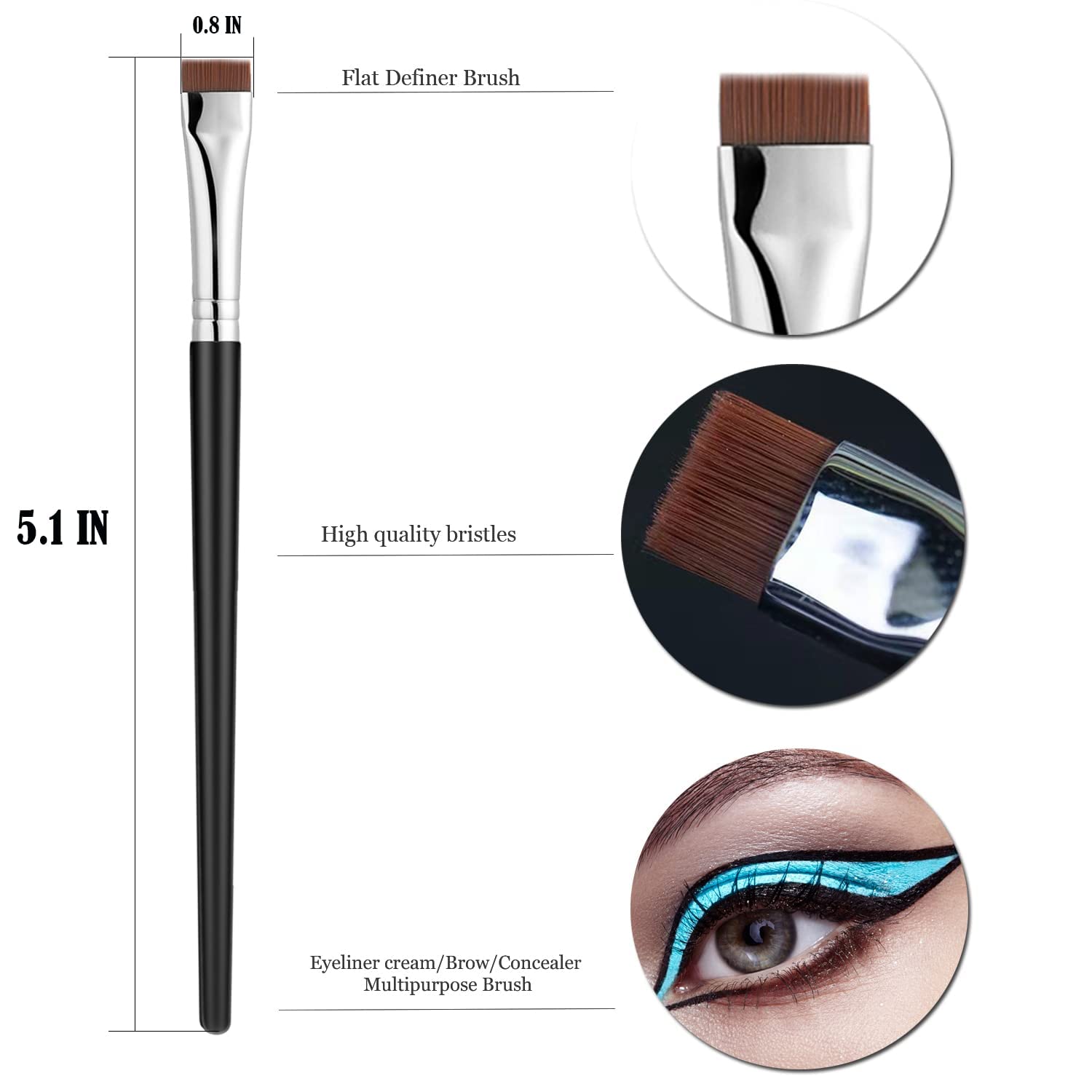 Fine Angled Eyeliner Brush,Ultra thin Precision Eye Liner Makeup Brushes  Set, Fine Point Eyeliner Brush, Synthetic Bristles Eye Makeup Tool