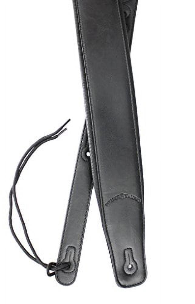 Walker & Williams G-907 Black Leather Guitar Strap with Padded Glove Leather Back