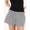 thumbnail image 6 of Yunliwuli Women's Pajama Boxer Shorts Plaid Elastic Waist Comfy Sleep Shorts Summer Casual Pajama Bottoms, 6 of 9