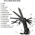 thumbnail image 3 of HLONK Stainless Steel Pocket Knife Multitools Multi Function with Opener Screwdrivers Saw Scissors Black, 3 of 6
