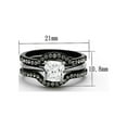 thumbnail image 4 of His and Hers 4pc Black Stainless Steel Wedding Engagement Ring and Classic Band Set Women's Size 07 Men's 06mm Size 06, 4 of 6