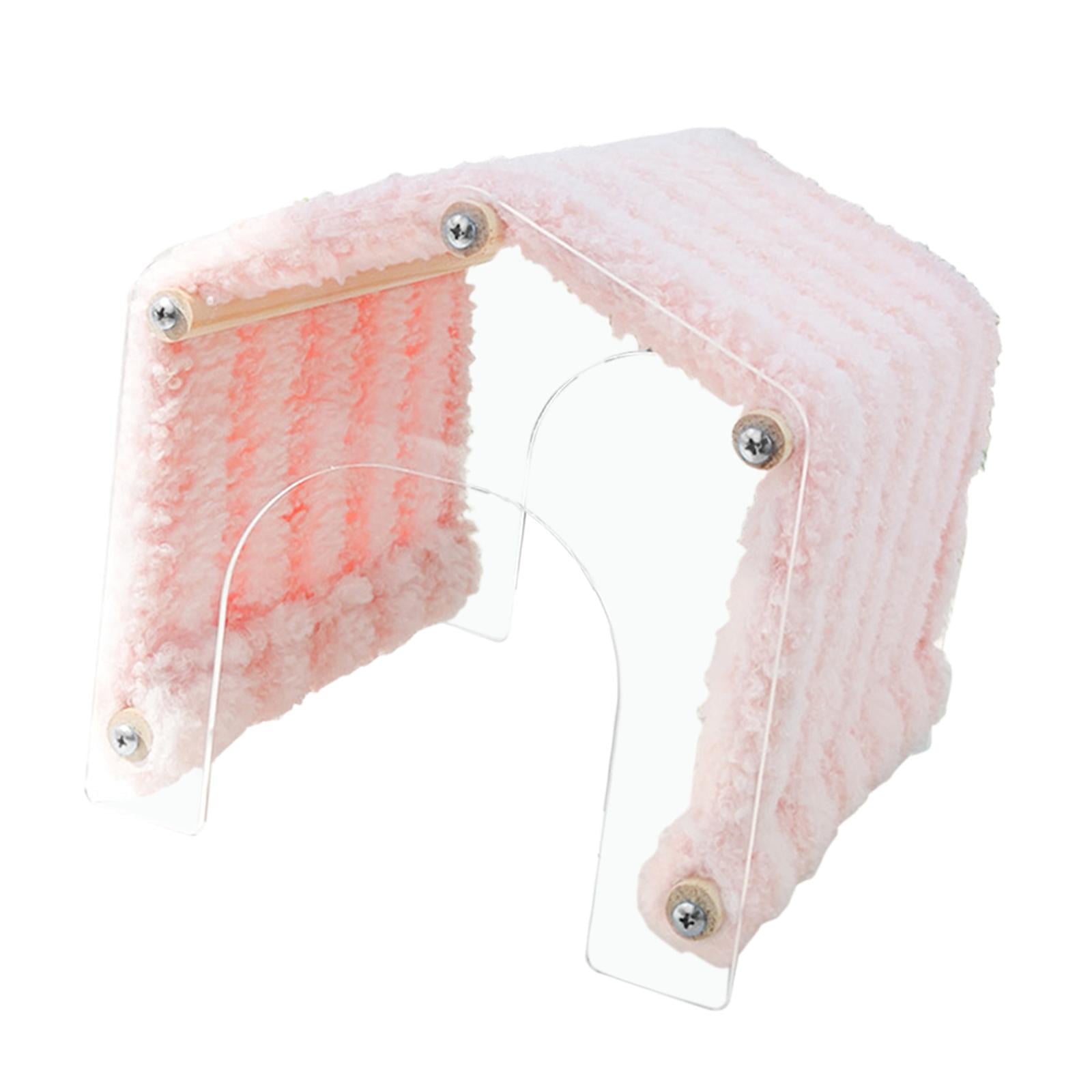 EHJRE Guinea Pig Hideout Small Animal Hide Shelter, Opening, No Bottom Acrylic Warm Easy Access Hedgehog Tunnel Tent Cage Accessories pink