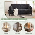 thumbnail image 4 of 68.9" Sofa Couch,Modern 2 Seater Upholstered Loveseat Sofa Couch with LED Light&USB for Living Room,Bedroom,Black, 4 of 8