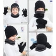 thumbnail image 6 of Sinhoon by Sinhoon Kids Winter Touchscreen Beanie Hat Scarf Gloves Set, Black, 6 of 6
