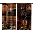 thumbnail image 3 of Wine Kitchen Curtains 2 Panels 27.5W x 39H Rod Pocket Farm Vintage Glasses Romantic Grape Rustic Fruit Polyester Small Short Laundry Bathroom Window Drapery Treatment Cafe, 3 of 6