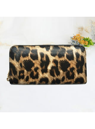 Hair on Hide Leather Wallet with Snap - Leopard - 2634