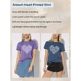 thumbnail image 4 of Anbech Heart Printed T-Shirt for Women Casual Graphic Junior Girls Short Sleeve Tee Tops with Crew Neck, 4 of 10